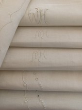 Konvolut 6 Alte Leinen Kissenbezug Kissenbezüge Stickerei Ziernähte Monogramm