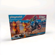 Playmobil Stuntshow 70553: Motorradfahrer und Feuerwand / Neu und versiegelt
