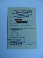 BETRIEBSFAHRERLAUBNIS