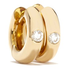 Creole aus 585er Gelbgold 14 K 2 Brillanten ca. 0,32 ct, P1 H