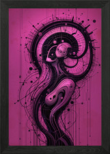 Giger Inspiration - Elegante Form Gerahmtes Wandbild Poster Leinwanddruck Bild
