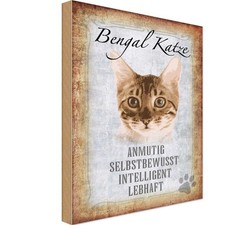 Holzschild 18x12 cm Bengal