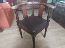 Gründerzeit / Jugendstil Eckstuhl Um 1900 Jh. Schreibtischstuhl Antik Vintage