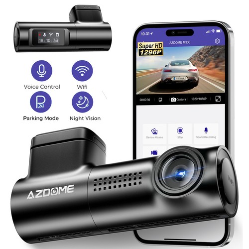 Azdome 1296p dashcam wifi - azdome,