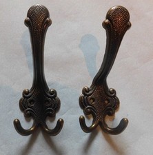 2 x Kleiderhaken Garderobenhaken METALL Messing   Wandhaken