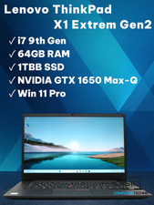 Lenovo ThinkPad X1 Extreme Gen2 i7-9750H 64GB RAM 1TB SSD FHD GTX 1650 Max-Q