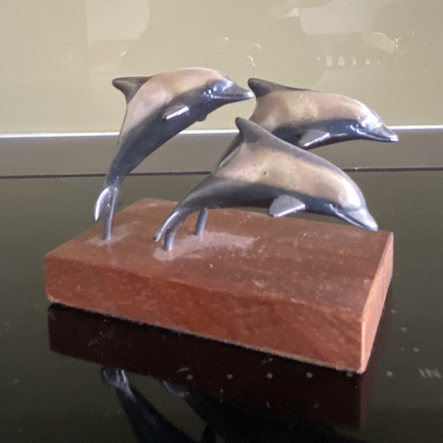 Delfin skulptur metall auf - delfin,