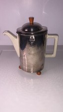 WMF Porzellan Teekanne/Kaffee- versilbert D.R.P. um 1920 H 22  x B 20 cm Thermo