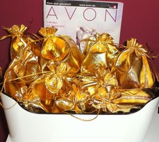 Avon ADVENTSKALENDER 24x Lippenstift Proben Organzasäckchen Gold farbig TOP 