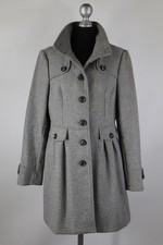 Mango Casual Sportswear grauer Mantel Herbst/Winter Gr.L Schurwolle Polyamid