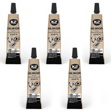 5X K2 HOCHTEMPERATUR DICHTMASSE SCHWARZ +350°C SILIKON 21g