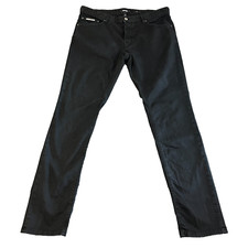 Herren Just Cavalli Slim Fit Jeans Stretch Schwarz Waschung Button Fly W36 L34