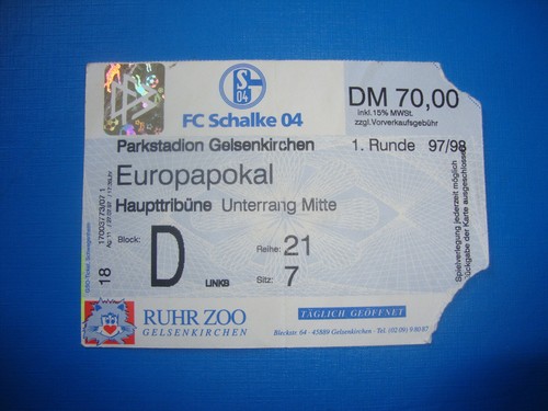 Ticket schalke 04 - 97/98,
