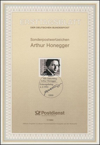 Etb 1992 arthur honegger - etb,