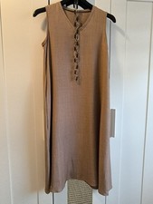 Maxikleid Ärmellos Knöchellang Sommer Beige Seiteschlitze schlicht  Taschen ?