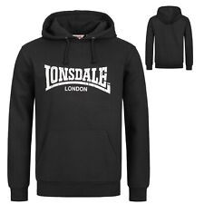 Lonsdale Classic Logo Hooded Sweatshirt Hoodie Pullover Black Regular-Fit Kapuze