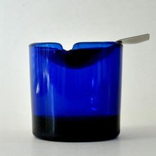 Blauer WMF Kipp-Aschenbecher, Wilhelm Wagenfeld, 60er Jahre