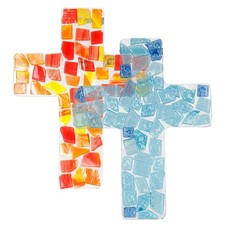 Wandkreuz blau und - orange, aus