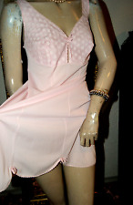 RÖSCH Vintage Nylon Unterkleid Negligee rosa Spitzenbüste zart & schön 46