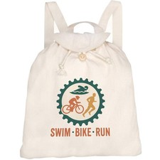 'Swim Bike Run Triathlon' Canvas Rucksack / Rucksack (RK00041900)