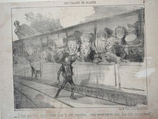 Il faut que Daumier Lithographie Charivari Les trains de plaisir Karikatur 1852
