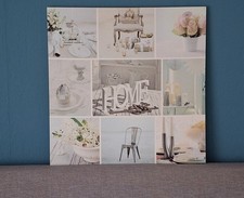 Leinwand Bild „HOME" mit brennenden Kerzen und Schalter Noel Top Zustand