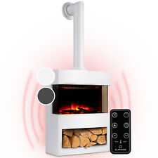 Elektrischer Kamin mit Heizung 1800/900 W weiß Elektrokamin mit Fernbedienung