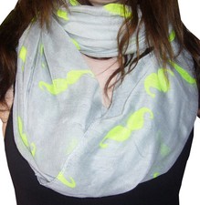 XXL Moustache LOOP Schal Rundschal SCHNURRBART Schal Neon Schlauchschal Top NEU 