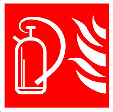 Aufkleber Brandschutz Schild Feuerlösche ab 5 cm bis 30 cm MATT WEISS Permanent