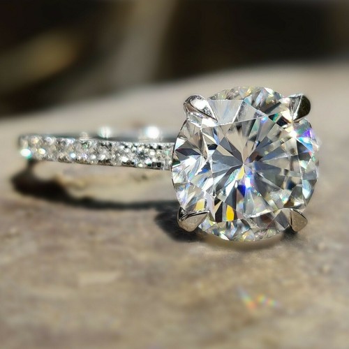 Rund solitär diamant - kt,