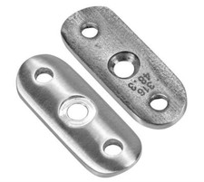 Edelstahl Trägerplatte mit 1 Senklochbohrung in vielen Größen erhältlich