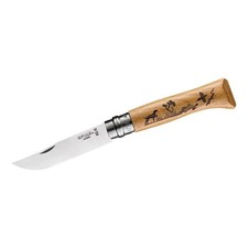 Opinel Messer No 08 ANIMALIA, Hund, Eiche, rostfrei Sandvik-Stahl 12C27 / 254517