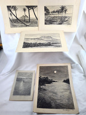 Konvolut Antiker Zeichnungen 20er Jahre, Paul Dejean signiert Bleistiftzeichnung