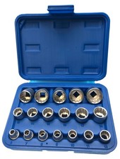 Steckschlüsseleinsätze 12 kant 3/8" VIELZAHN Nuss 6-24 mm Stecknuss Satz 18 tlg.