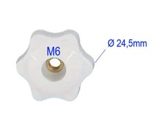 M6 Sterngriff Mutter M6 weiss