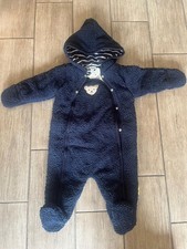 Steiff Baby Schnee Overall kuschellig Einteiler blau Gr 68 NEU