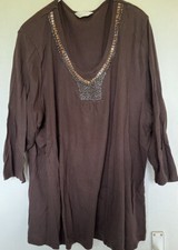 Longshirt mit Glitzerausschnitt – 58/60 - neuwertig