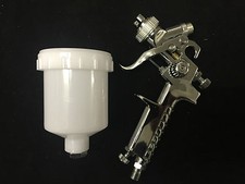 STARCHEM Profi Lackierpistole Mini Spritzpistole HVLP Düsen: 0,8 + 1.0 mm Chrom