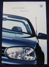 VW Golf 4, das Golf Cabrio Sportline, Prospekt 9.2000