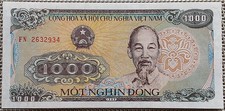 1000 Dong Banknote Geldschein