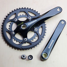 Shimano FC-R345 Octalink Rennradkurbel 2x9 fach 50-34 Zähne 175 mm schwarz Alu