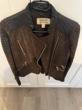 Mango Lederjacke Damen Braun