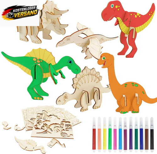 Dinosaurier holz bastelset - dinosaurier,