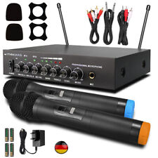 2 Kanal UHF-Mikrofon-Set Zwei-Kanal-Bluetooth 5.0 Kabellos-Mikrofon Mic DJ PA DE