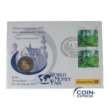 *** Numisbrief World Money Fair 2 Euro Deutschland 2012 A Bayern Neuschwanstein
