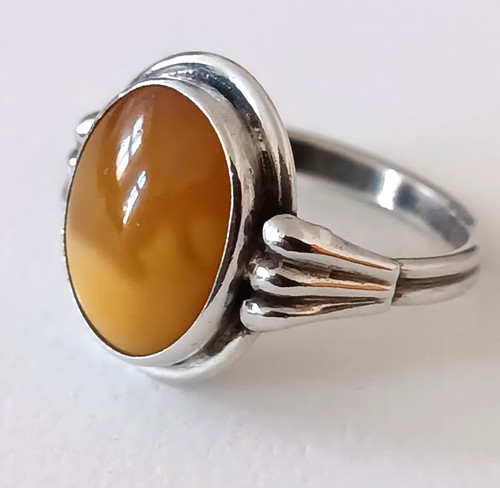 Ring silber bernstein - silber,