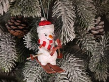 Schneemann Ski Watte Figur