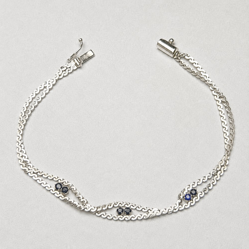 Saphir armband 835 silber - saphir,