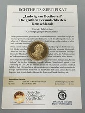 Medaille "Persönlichkeiten" 24 Karat Gold, vergoldet PP, DGG AUSWAHL (R4-25