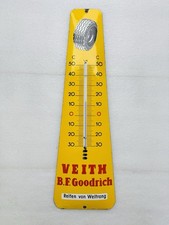 Emailschild Veith Goodrich Reifen Thermometer - 84x25cm - Original 50er Jahre
